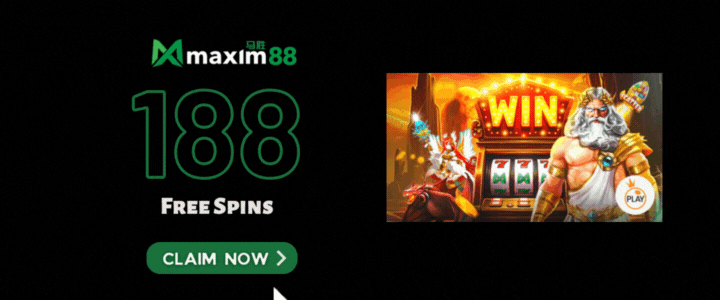 Maxim88 188 Free Spins - Promotion Banner
