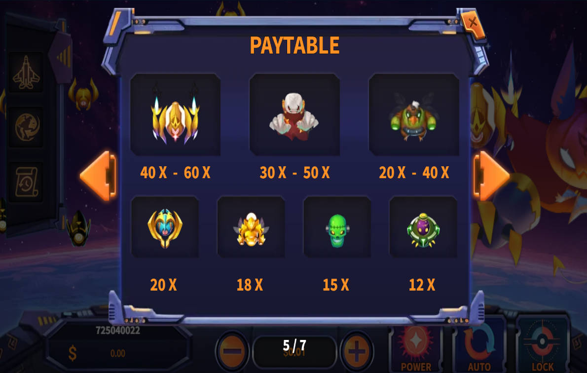 Galactic Bounty Hunter Fishing - Paytable - maxim888a