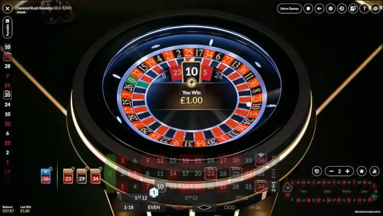 Live Diamond Roulette - Interface - maxim888a