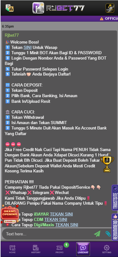 RJBET77 - Livechat - maxim888a